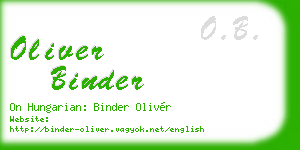 oliver binder business card